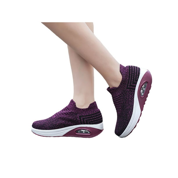 Women Air Cushion Sneakers Mesh Walking Slip-On Running Shoes Breathable 